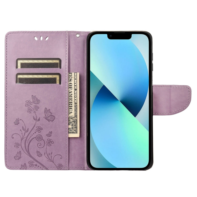 Butterfly Flower Pattern Flip Leather Phone Case, For iPhone 14, For iPhone 14 Plus, For iPhone 14 Pro, For iPhone 14 Pro Max