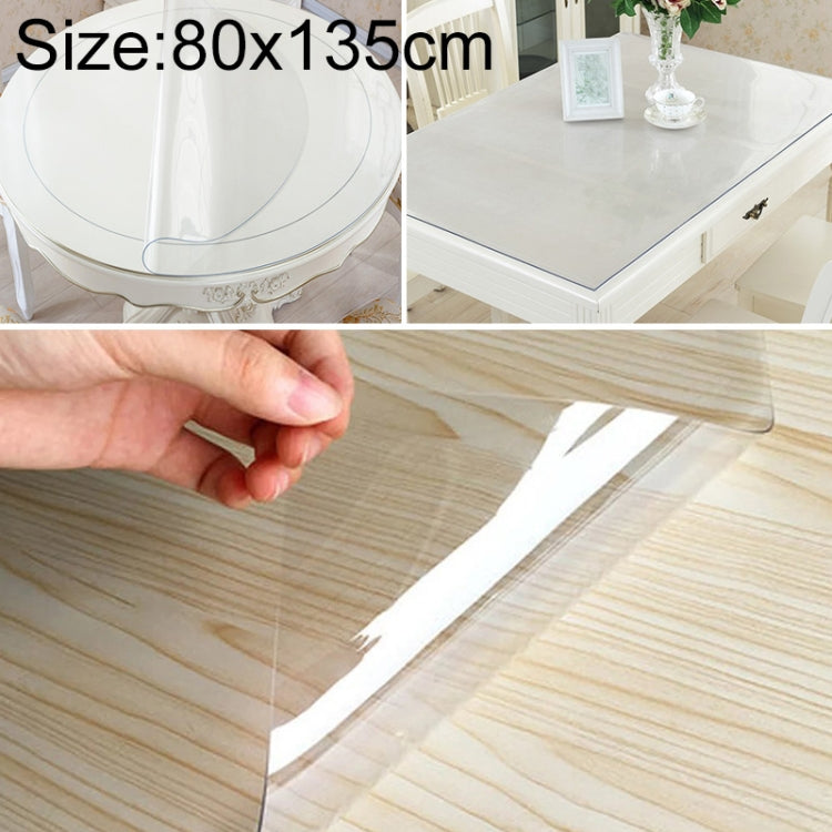 Transparent Soft Glass Tablecloth Household Waterproof Tablecloth PVC Table Mat, Thickness: 1mm, 80x135cm, 85x135cm, 85x140cm, 90x120cm, 90x130cm, 90x135cm