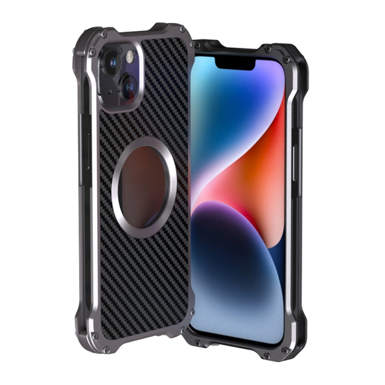 جراب هاتف معدني مجوف مقاوم للصدمات RJ51 من R-JUST، مناسب لأجهزة iPhone 14 وiPhone 14 Plus وiPhone 14 Pro وiPhone 14 Pro Max