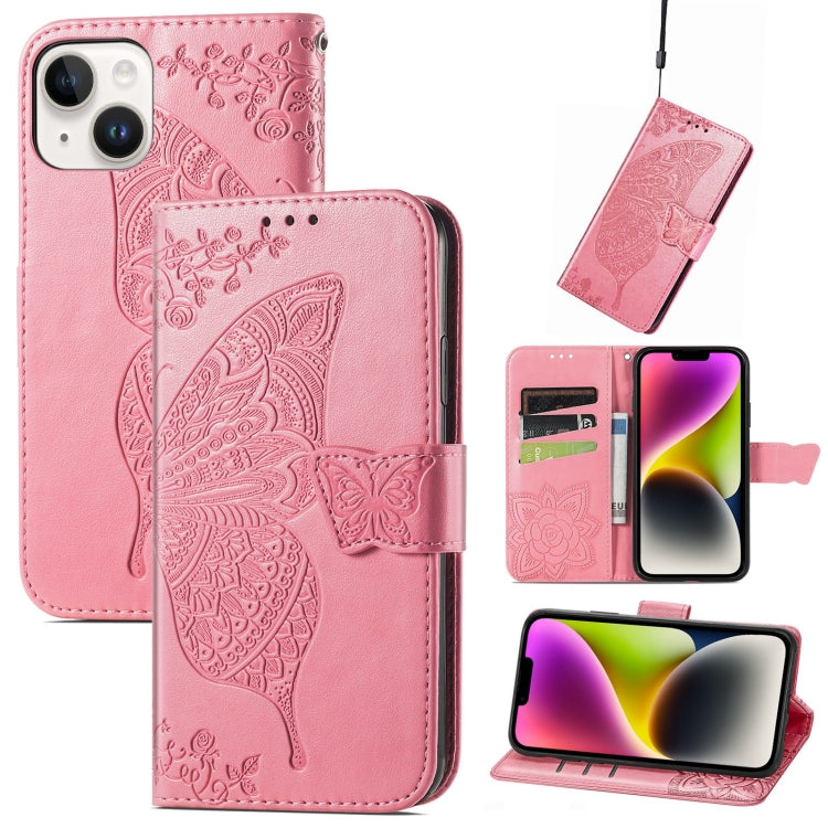 Butterfly Embossing Leather Case, For iPhone 14 Pro Max, For iPhone 14 Pro, For iPhone 14, For iPhone 14 Plus