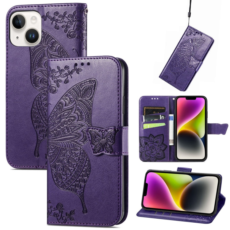 Butterfly Embossing Leather Case, For iPhone 14 Pro Max, For iPhone 14 Pro, For iPhone 14, For iPhone 14 Plus