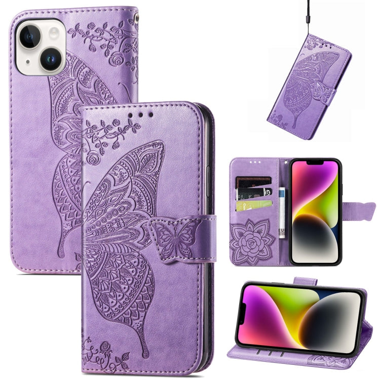 Butterfly Embossing Leather Case, For iPhone 14 Pro Max, For iPhone 14 Pro, For iPhone 14, For iPhone 14 Plus