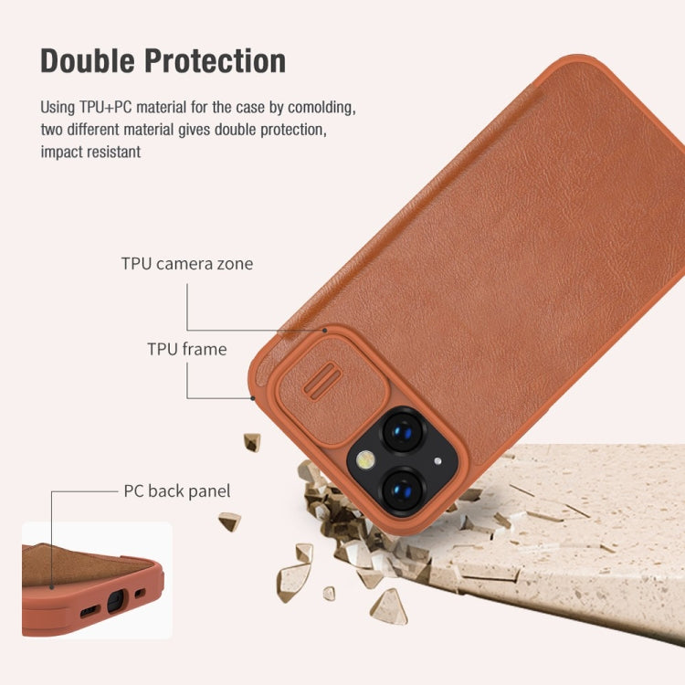 NILLKIN QIN Series Pro Crazy Horse Texture Leather Case, For iPhone 14 Plus, For iPhone 14 Pro, For iPhone 14 Pro Max