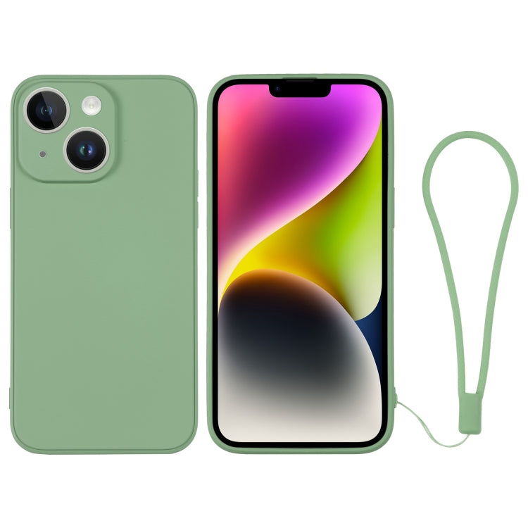 جراب هاتف سيليكون مع حزام معصم، لهاتف iPhone 14، وiPhone 14 Plus، وiPhone 14 Pro