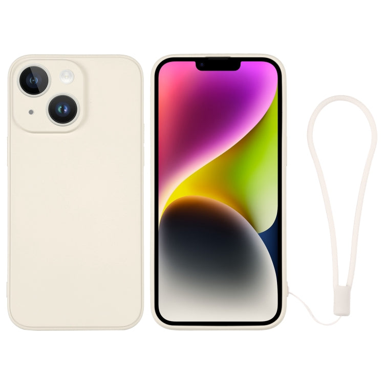 جراب هاتف سيليكون مع حزام معصم، لهاتف iPhone 14، وiPhone 14 Plus، وiPhone 14 Pro