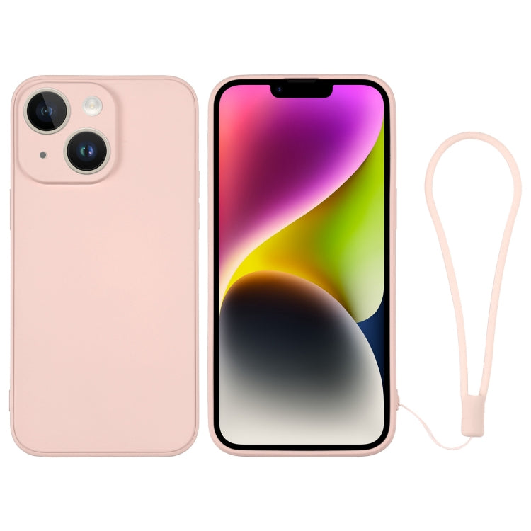 جراب هاتف سيليكون مع حزام معصم، لهاتف iPhone 14، وiPhone 14 Plus، وiPhone 14 Pro