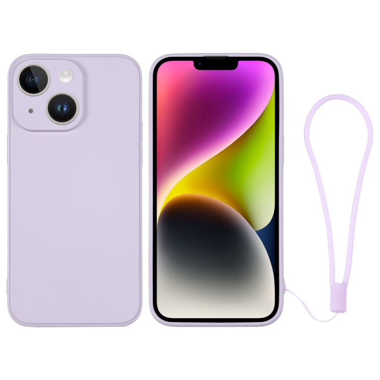 جراب هاتف سيليكون مع حزام معصم، لهاتف iPhone 14، وiPhone 14 Plus، وiPhone 14 Pro
