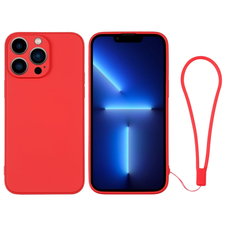 جراب هاتف سيليكون مع حزام معصم، لهاتف iPhone 13 Pro، وiPhone 13 Pro Max، وiPhone 12 mini