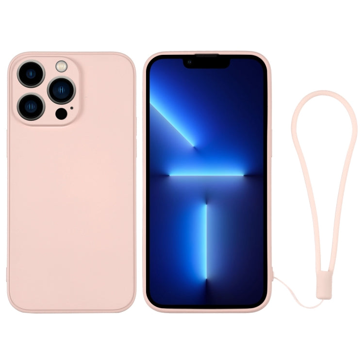 جراب هاتف سيليكون مع حزام معصم، لهاتف iPhone 13 Pro، وiPhone 13 Pro Max، وiPhone 12 mini