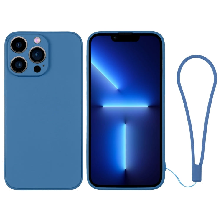 جراب هاتف سيليكون مع حزام معصم، لهاتف iPhone 13 Pro، وiPhone 13 Pro Max، وiPhone 12 mini