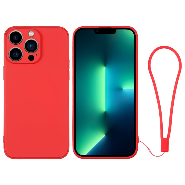 جراب هاتف سيليكون مع حزام معصم، لهاتف iPhone 13 Pro، وiPhone 13 Pro Max، وiPhone 12 mini