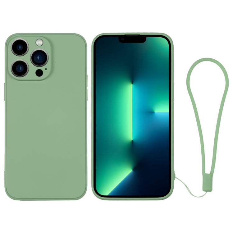 جراب هاتف سيليكون مع حزام معصم، لهاتف iPhone 13 Pro، وiPhone 13 Pro Max، وiPhone 12 mini
