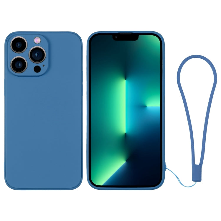 جراب هاتف سيليكون مع حزام معصم، لهاتف iPhone 13 Pro، وiPhone 13 Pro Max، وiPhone 12 mini