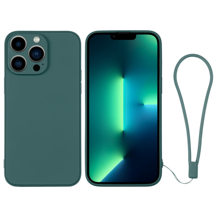 جراب هاتف سيليكون مع حزام معصم، لهاتف iPhone 13 Pro، وiPhone 13 Pro Max، وiPhone 12 mini