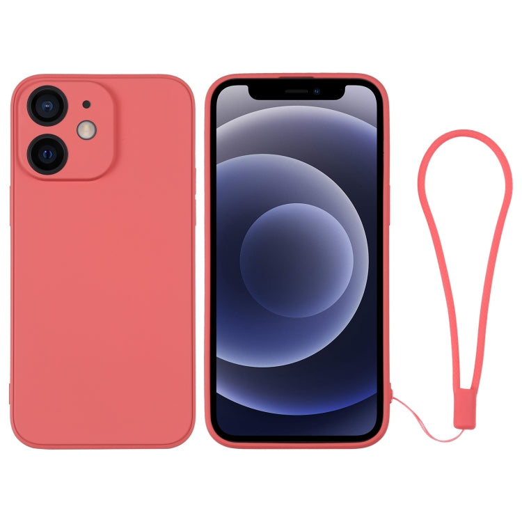 جراب هاتف سيليكون مع حزام معصم، لهاتف iPhone 13 Pro، وiPhone 13 Pro Max، وiPhone 12 mini