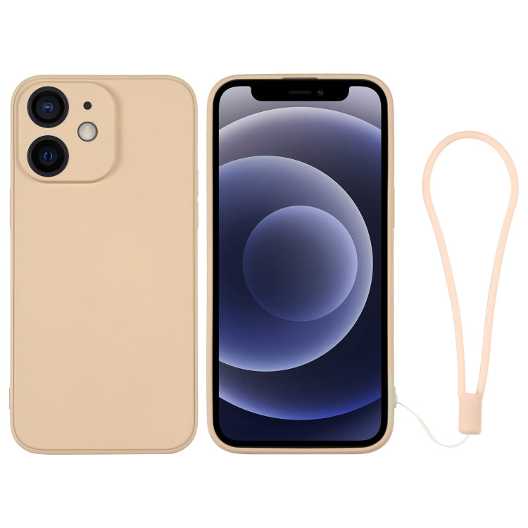 جراب هاتف سيليكون مع حزام معصم، لهاتف iPhone 13 Pro، وiPhone 13 Pro Max، وiPhone 12 mini
