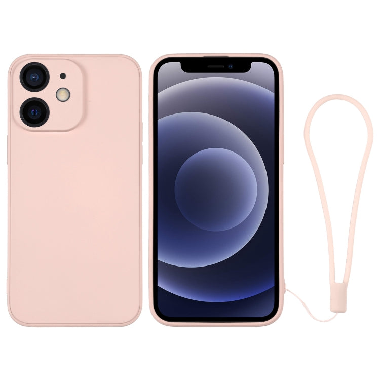 جراب هاتف سيليكون مع حزام معصم، لهاتف iPhone 13 Pro، وiPhone 13 Pro Max، وiPhone 12 mini
