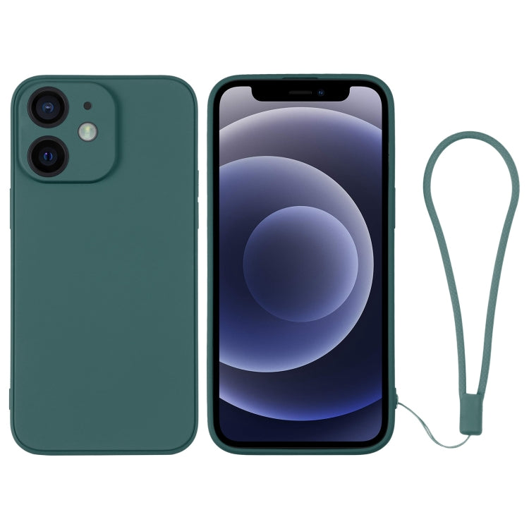 جراب هاتف سيليكون مع حزام معصم، لهاتف iPhone 13 Pro، وiPhone 13 Pro Max، وiPhone 12 mini