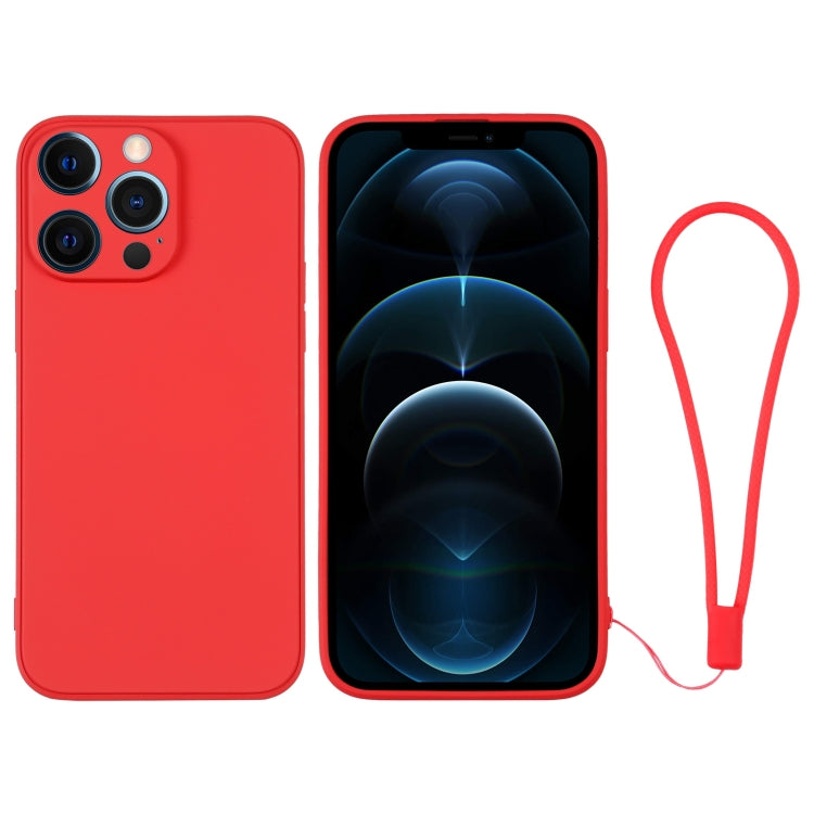 جراب هاتف سيليكون مع حزام معصم، لهاتف iPhone 12، لهاتف iPhone 12 Pro، لهاتف iPhone 12 Pro Max