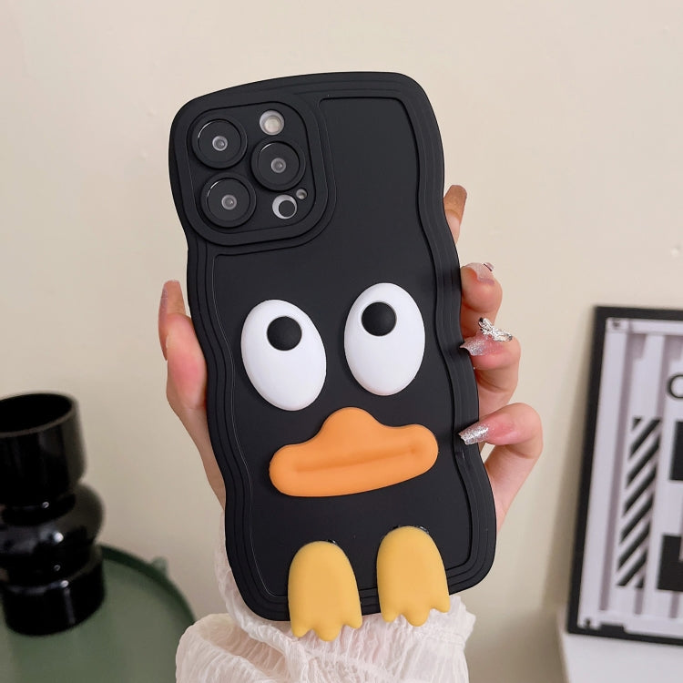 جراب هاتف سيليكون بيغ داك بحافة وافية مع سوار معصم، مناسب لأجهزة iPhone 12 Pro وiPhone 12 Pro Max وiPhone 11 وiPhone 11 Pro وiPhone 11 Pro Max