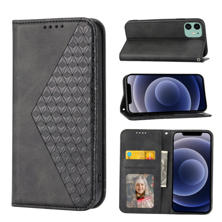Cubic Grid Calf Texture Magnetic Closure Leather Phone Case, For iPhone 12 mini, For iPhone 12 / 12 Pro, For iPhone 12 Pro Max, For iPhone 11, For iPhone 11 Pro, For iPhone 11 Pro Max, For iPhone X / XS, For iPhone XR