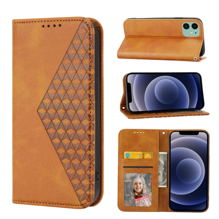 Cubic Grid Calf Texture Magnetic Closure Leather Phone Case, For iPhone 12 mini, For iPhone 12 / 12 Pro, For iPhone 12 Pro Max, For iPhone 11, For iPhone 11 Pro, For iPhone 11 Pro Max, For iPhone X / XS, For iPhone XR