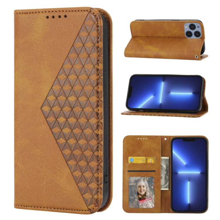 Cubic Grid Calf Texture Magnetic Closure Leather Phone Case, For iPhone 12 mini, For iPhone 12 / 12 Pro, For iPhone 12 Pro Max, For iPhone 11, For iPhone 11 Pro, For iPhone 11 Pro Max, For iPhone X / XS, For iPhone XR