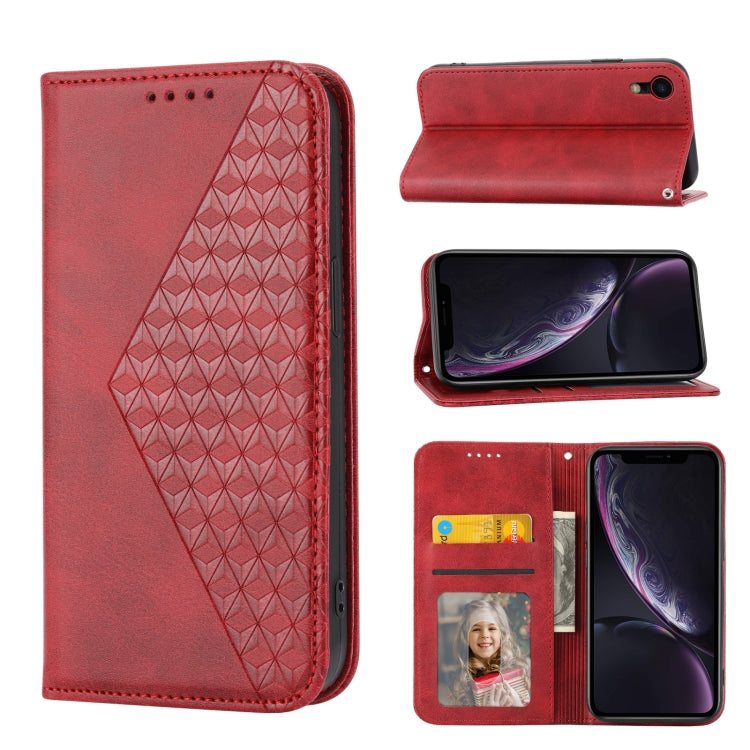Cubic Grid Calf Texture Magnetic Closure Leather Phone Case, For iPhone 12 mini, For iPhone 12 / 12 Pro, For iPhone 12 Pro Max, For iPhone 11, For iPhone 11 Pro, For iPhone 11 Pro Max, For iPhone X / XS, For iPhone XR