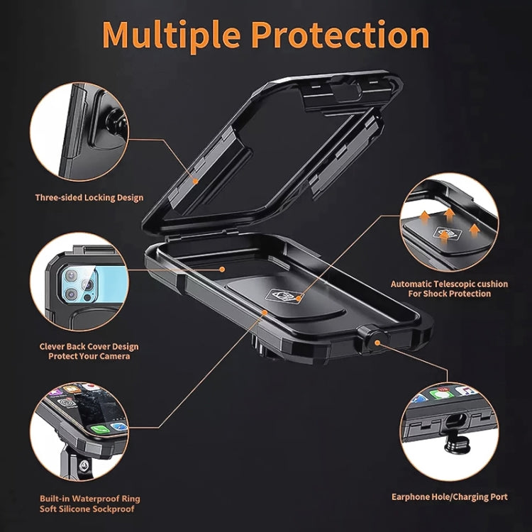 Motorcycle / Bicycle Rearview Mirror Wireless Charging Waterproof Box Mobile Phone Holder