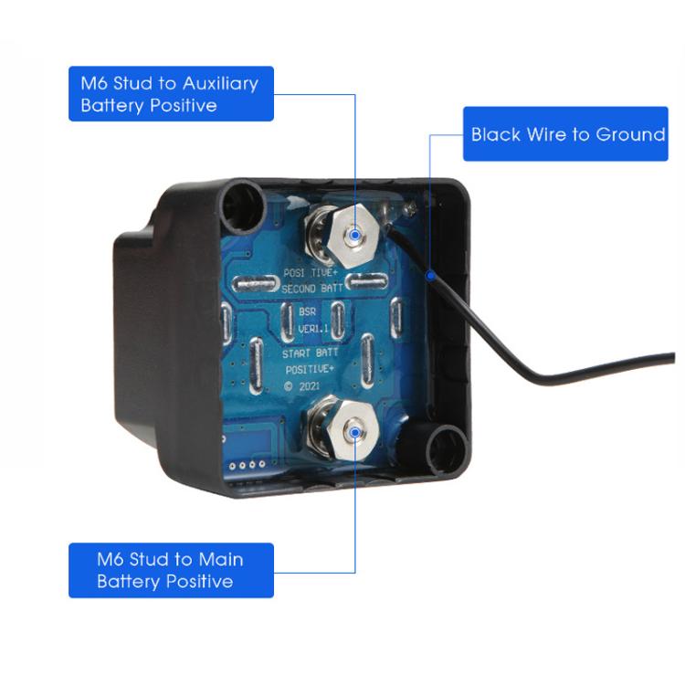 12V 140A Car Yacht RV Smart Dual Battery Isolation Controller with Relay, with Relay