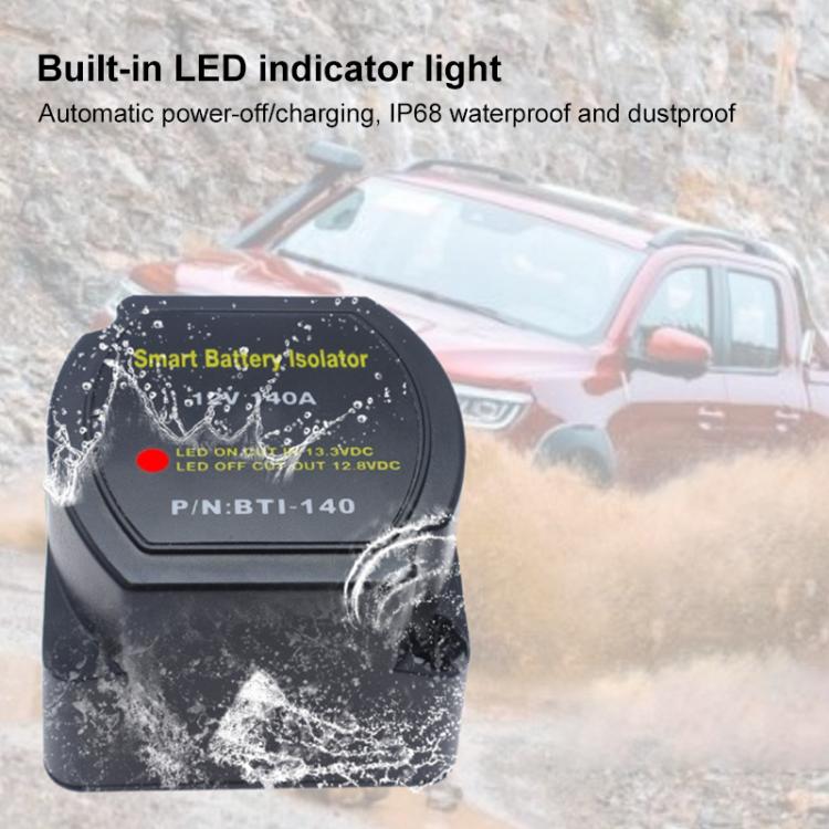 12V 140A Car Yacht RV Smart Dual Battery Isolation Controller with Relay, with Relay