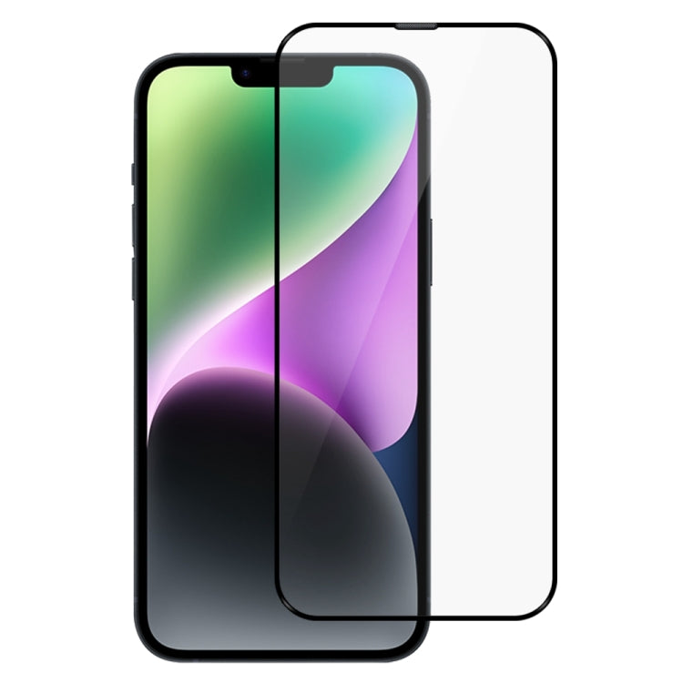 فيلم زجاجي مقوى بحافة سوداء كامل الشاشة بتقنية طباعة الشاشة 2.5D من JOYROOM JR-H01، مناسب لهاتف iPhone 14 Plus