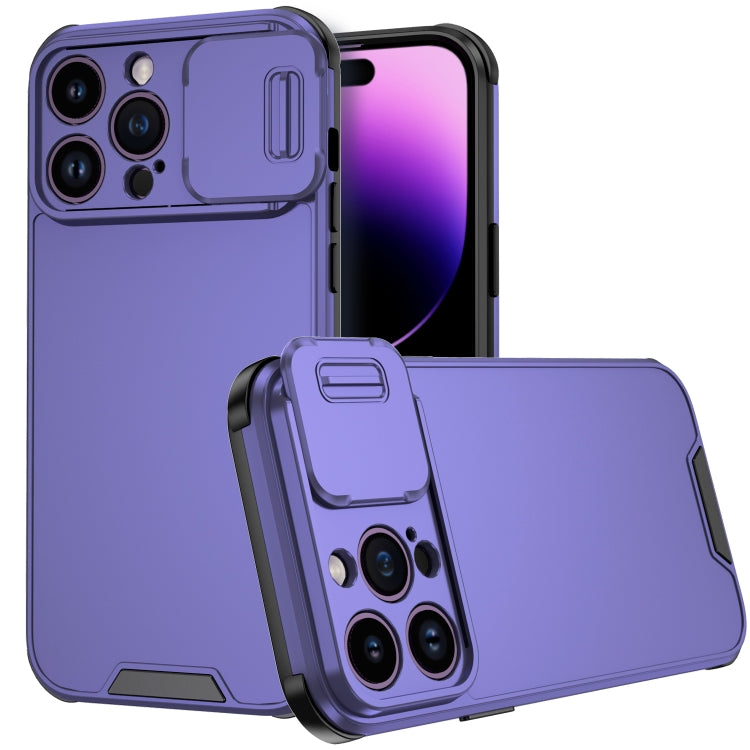 غطاء كاميرا منزلق بتصميم جراب هاتف من البولي كربونات والبولي يوريثان الحراري، لهاتف iPhone 14 Plus وiPhone 14 Pro Max