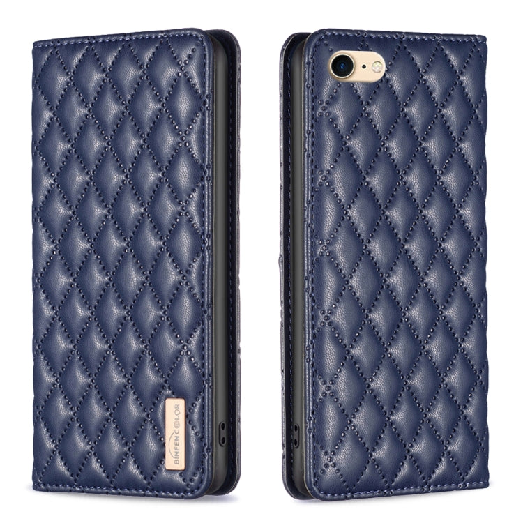 Diamond Lattice Magnetic Leather Flip Phone Case, For iPhone 12 / 12 Pro, For iPhone 11 Pro Max, For iPhone 11 Pro, For iPhone 11, For iPhone SE 2022 / SE 2020 / 8 / 7, For iPhone XS Max, For iPhone XS / X, For iPhone XR