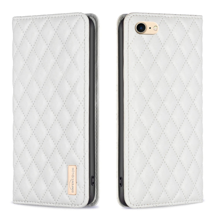 Diamond Lattice Magnetic Leather Flip Phone Case, For iPhone 12 / 12 Pro, For iPhone 11 Pro Max, For iPhone 11 Pro, For iPhone 11, For iPhone SE 2022 / SE 2020 / 8 / 7, For iPhone XS Max, For iPhone XS / X, For iPhone XR