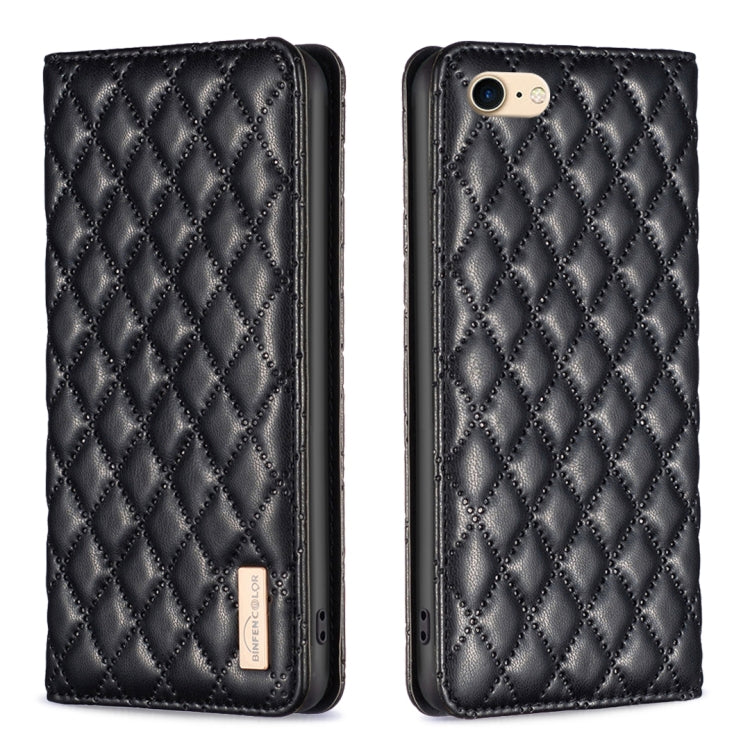 Diamond Lattice Magnetic Leather Flip Phone Case, For iPhone 12 / 12 Pro, For iPhone 11 Pro Max, For iPhone 11 Pro, For iPhone 11, For iPhone SE 2022 / SE 2020 / 8 / 7, For iPhone XS Max, For iPhone XS / X, For iPhone XR