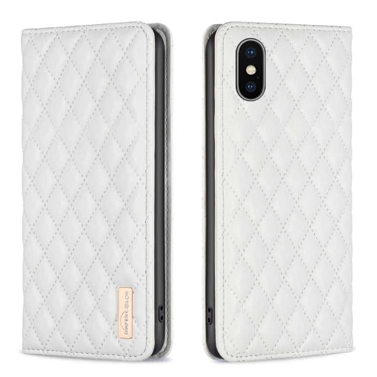Diamond Lattice Magnetic Leather Flip Phone Case, For iPhone 12 / 12 Pro, For iPhone 11 Pro Max, For iPhone 11 Pro, For iPhone 11, For iPhone SE 2022 / SE 2020 / 8 / 7, For iPhone XS Max, For iPhone XS / X, For iPhone XR