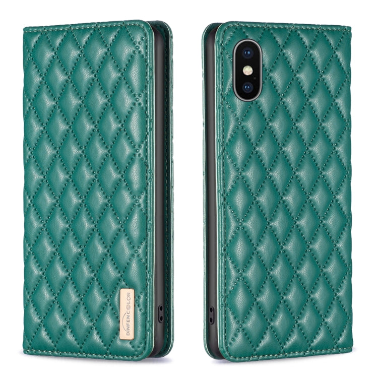 Diamond Lattice Magnetic Leather Flip Phone Case, For iPhone 12 / 12 Pro, For iPhone 11 Pro Max, For iPhone 11 Pro, For iPhone 11, For iPhone SE 2022 / SE 2020 / 8 / 7, For iPhone XS Max, For iPhone XS / X, For iPhone XR