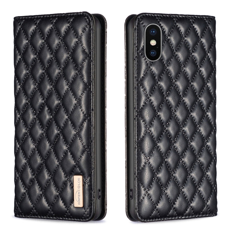 Diamond Lattice Magnetic Leather Flip Phone Case, For iPhone 12 / 12 Pro, For iPhone 11 Pro Max, For iPhone 11 Pro, For iPhone 11, For iPhone SE 2022 / SE 2020 / 8 / 7, For iPhone XS Max, For iPhone XS / X, For iPhone XR