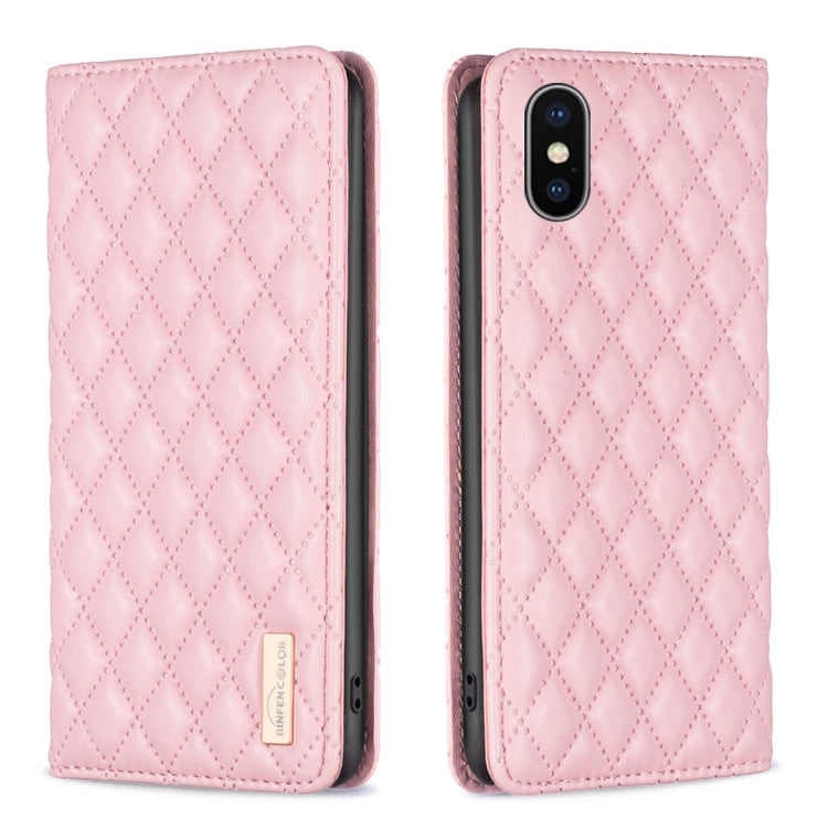 Diamond Lattice Magnetic Leather Flip Phone Case, For iPhone 12 / 12 Pro, For iPhone 11 Pro Max, For iPhone 11 Pro, For iPhone 11, For iPhone SE 2022 / SE 2020 / 8 / 7, For iPhone XS Max, For iPhone XS / X, For iPhone XR