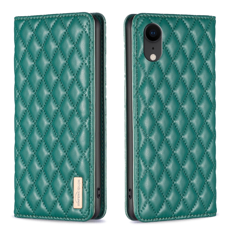 Diamond Lattice Magnetic Leather Flip Phone Case, For iPhone 12 / 12 Pro, For iPhone 11 Pro Max, For iPhone 11 Pro, For iPhone 11, For iPhone SE 2022 / SE 2020 / 8 / 7, For iPhone XS Max, For iPhone XS / X, For iPhone XR