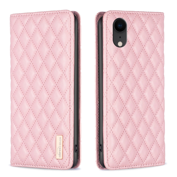 Diamond Lattice Magnetic Leather Flip Phone Case, For iPhone 12 / 12 Pro, For iPhone 11 Pro Max, For iPhone 11 Pro, For iPhone 11, For iPhone SE 2022 / SE 2020 / 8 / 7, For iPhone XS Max, For iPhone XS / X, For iPhone XR