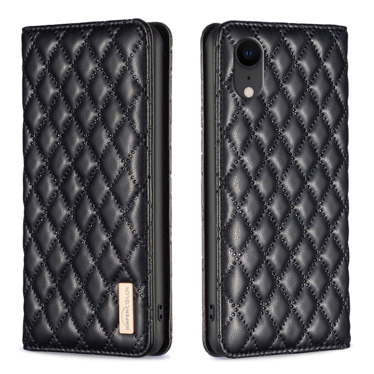 Diamond Lattice Magnetic Leather Flip Phone Case, For iPhone 12 / 12 Pro, For iPhone 11 Pro Max, For iPhone 11 Pro, For iPhone 11, For iPhone SE 2022 / SE 2020 / 8 / 7, For iPhone XS Max, For iPhone XS / X, For iPhone XR