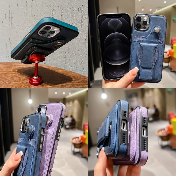 جراب هاتف من الجلد مع حامل بطاقات دوار جانبي، مناسب لأجهزة iPhone 12 Pro وiPhone 12 وiPhone 11 Pro Max وiPhone 11 Pro وiPhone 11