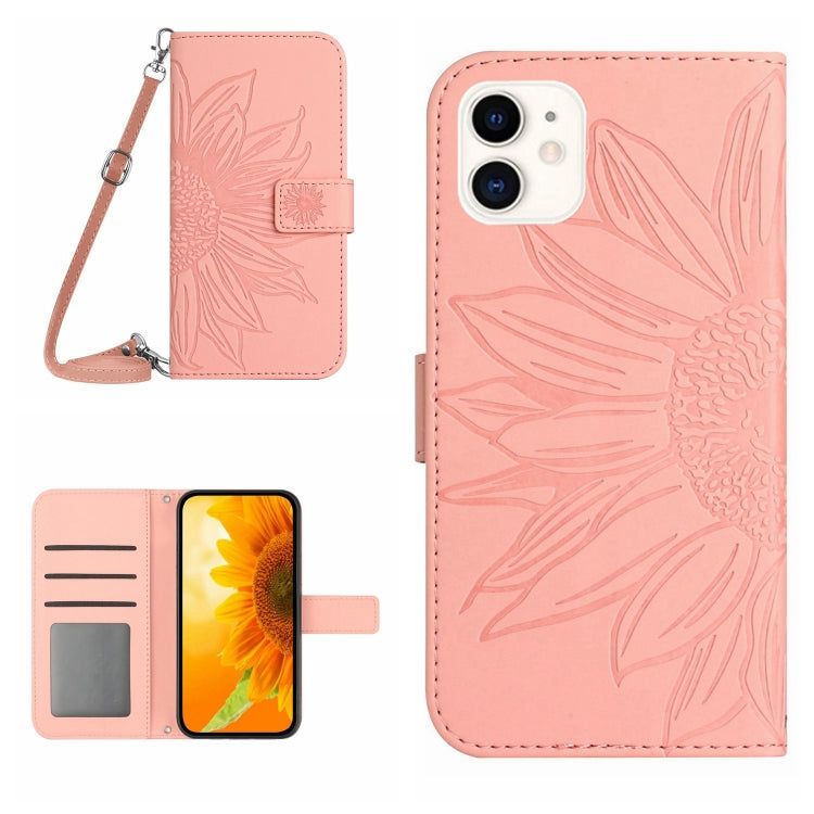 جراب هاتف جلدي قلاب بنمط زهرة الشمس، مناسب لأجهزة iPhone 11 وiPhone 11 Pro وiPhone 11 Pro Max وiPhone 12 mini