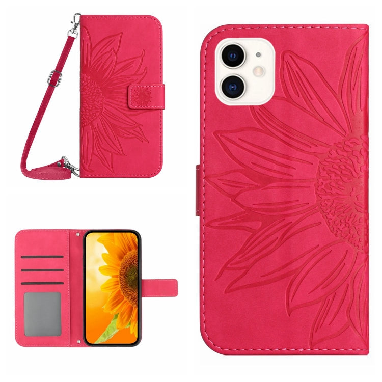 جراب هاتف جلدي قلاب بنمط زهرة الشمس، مناسب لأجهزة iPhone 11 وiPhone 11 Pro وiPhone 11 Pro Max وiPhone 12 mini