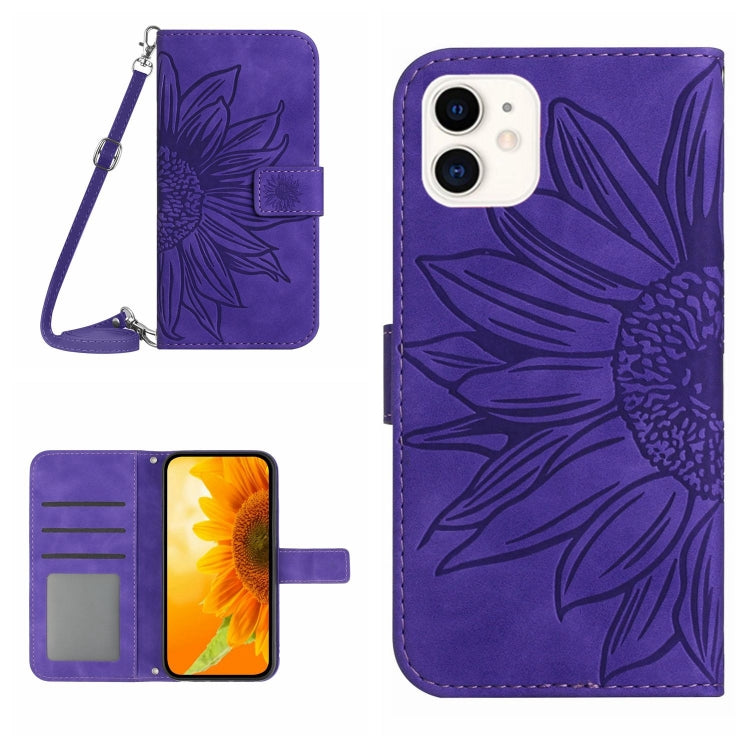 جراب هاتف جلدي قلاب بنمط زهرة الشمس، مناسب لأجهزة iPhone 11 وiPhone 11 Pro وiPhone 11 Pro Max وiPhone 12 mini