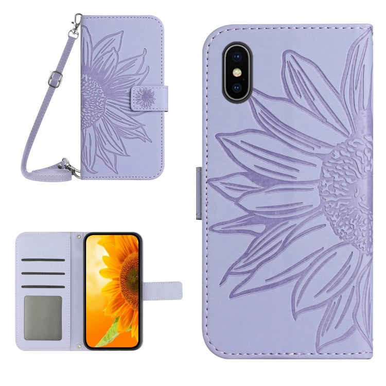 جراب هاتف جلدي قلاب بنمط زهرة الشمس، لهاتف iPhone XS Max
