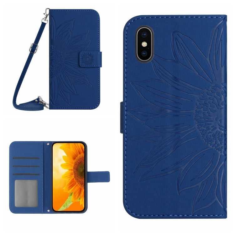 جراب هاتف جلدي قلاب بنمط زهرة الشمس، لهاتف iPhone XS Max