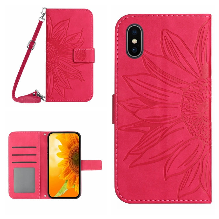 جراب هاتف جلدي قلاب بنمط زهرة الشمس، لهاتف iPhone XS Max